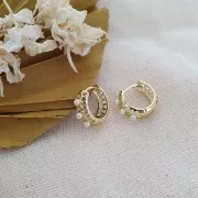 16mm Leverback earrings - Honeycomb - Gold Tone x2