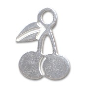 Silver Cherries charm 16x12mm x1|raw }}
