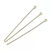 Eye pins 70x0.7mm fine gold plated x10