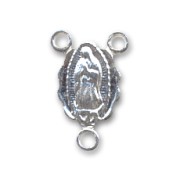 925 Sterling Silver Virgin Mary connector 13x9mm x1