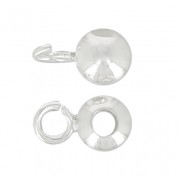 Silver beads to dangle charms 10x6mm x4