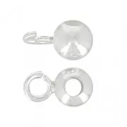 Silver beads to dangle charms 10x6mm x4