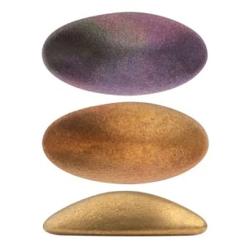 20x10mm Athos 3D by Puca® oval glass cabochon - Gold Iris Mat x1