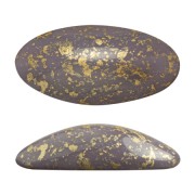 20x10mm Athos 3D by Puca® oval glass cabochon - Opaque Amethyst Gold Splash x1|raw }}