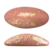 20x10mm Athos 3D by Puca® oval glass cabochon - Opaque Rose Gold Splash x1