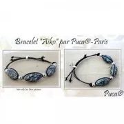 20x10mm Athos 3D by Puca® oval glass cabochon - Opaque Rose Gold Splash x1