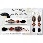 20x10mm Athos 3D by Puca® oval glass cabochon - Opaque Rose Gold Splash x1