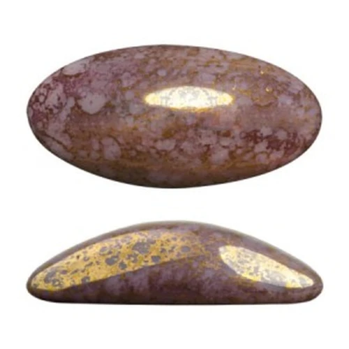 20x10mm Athos 3D by Puca® oval glass cabochon - Opaque Amethyst Bronze x1