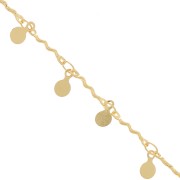 Fancy mesh chain with 7.5 mm bead - Gold x 20cm