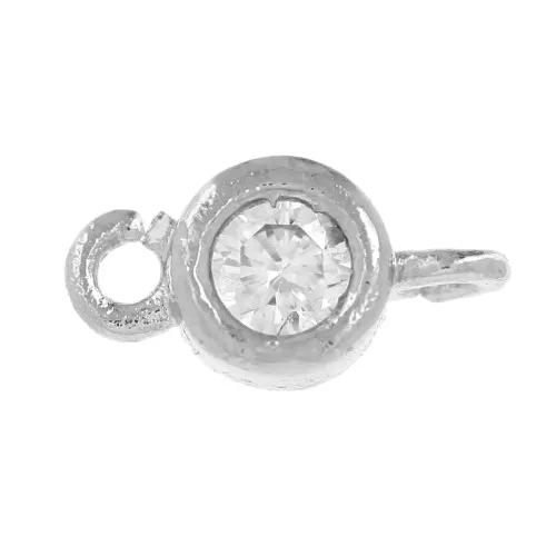 Round Spacers with Zirconium Oxide 8 mm - Rhodium - Crystal x1