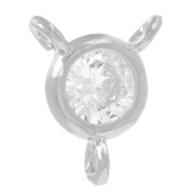 Round Spacer 3 Rings 5mm - Zirconium Oxide - Rhodium - Crystal x1