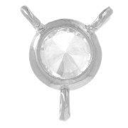 Round Spacer 3 Rings 5mm - Zirconium Oxide - Rhodium - Crystal x1