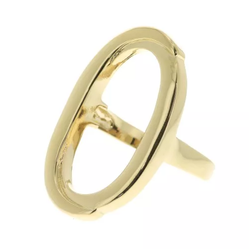 Large oval openwork ring - size 50 - Gold plated 3 micron x1
