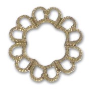 Stamped beads 14mm Bronze tone x4|raw }}