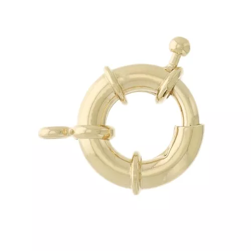 17mm Spring clasp for bracelet or necklace - Gold Plated 3 microns x2