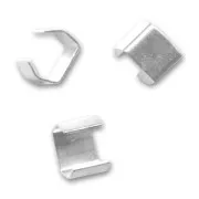 Crimp-end for ribbon 6x4mm Silver tone x6