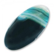 Bead Twisted Blue Agate Flat olive 49x25mm x1|raw }}