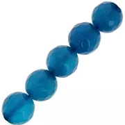 Beads Faceted Blue Agate  8mm x10