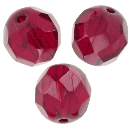 Fire Polished faceted round beads 8mm Siam  x20