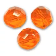 Fire Polished faceted round beads 8mm Red Topaz x20