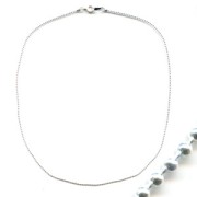 Choker ball chain 1mm  rhodium tone x 43 cm