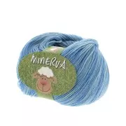 Minerva Wool n°21- 100% Merinos - Multiblue x50g
