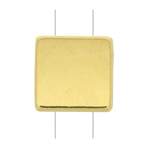 8x8mm Square Zamac bead - Fine Gold Plated x1
