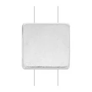 8x8mm Square Zamac bead - Antique Silver Plating x1