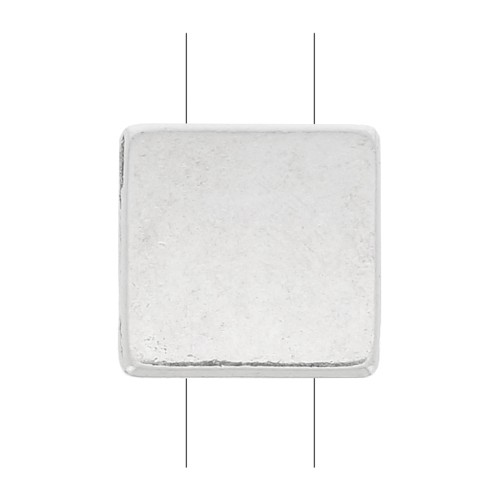 8x8mm Square Zamac bead - Antique Silver Plating x1