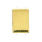 11x8mm Rectangle Zamac bead - Fine Gold Plated x1