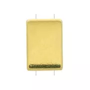 11x8mm Rectangle Zamac bead - Fine Gold Plated x1