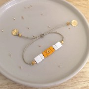 11x8mm Rectangle Zamac bead - Fine Gold Plated x1