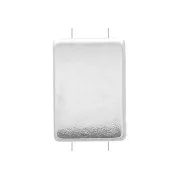 11x8mm Rectangle Zamac bead - Antique Silver Plating x1