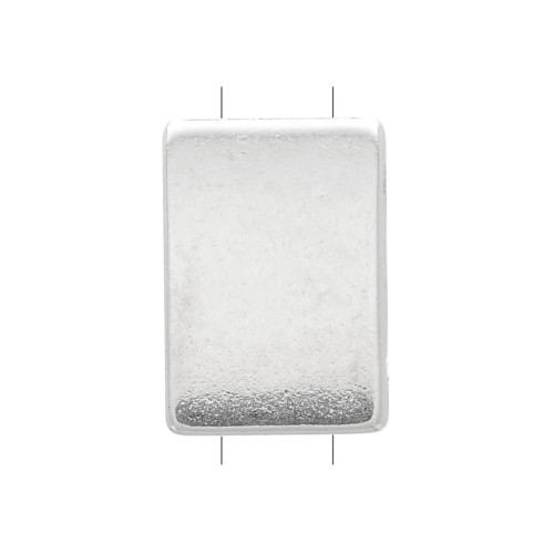 11x8mm Rectangle Zamac bead - Antique Silver Plating x1