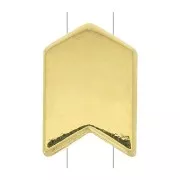 11x8mm Arrow Zamac bead - Fine Gold Plated x1