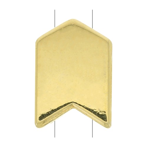 11x8mm Arrow Zamac bead - Fine Gold Plated x1