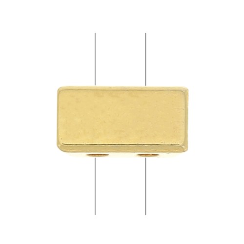 8x4mm Rectangle Zamac bead - Fine Gold Plated x1