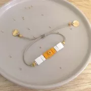 8x4mm Rectangle Zamac bead - Fine Gold Plated x1