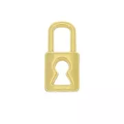 9x4mm Padlock Mini charm - Fine Gold Plated x1