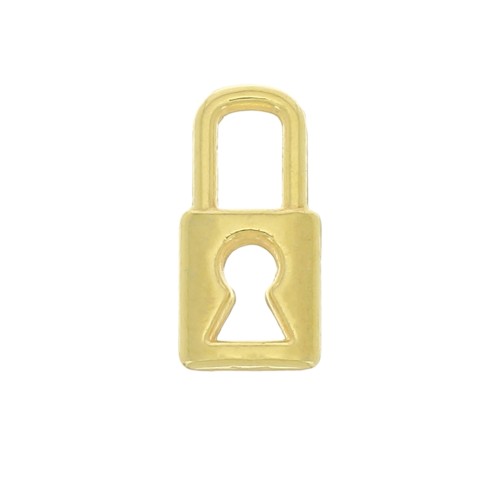 9x4mm Padlock Mini charm - Fine Gold Plated x1