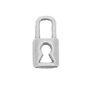 9x4mm Padlock Mini charm - Antique Silver Plating x1