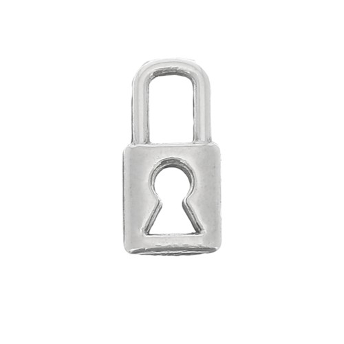 9x4mm Padlock Mini charm - Antique Silver Plating x1