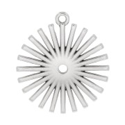 29x26mm Zamac sun pendant - Antique Silver Plating x1|raw }}