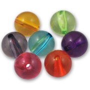 Set of round beads 14mm Transparent x10