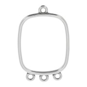 30x23mm Rectangle Connector/pendant with 3 rings - Antique Silver Plating x1|raw }}