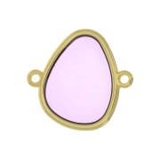 19x20mm Drop spacer 2 rings epoxy resin stained glass effect Golden - Violet x1|raw }}