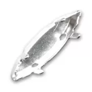 PureCrystal Navette cabochon setting 15x4mm Silver tone