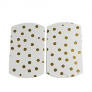 16.5x10x3cm Cardboard gift box with dots pattern for jewellery White - Gold x1