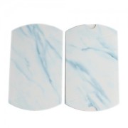 16.5x10x3cm Cardboard gift box with marbled pattern for jewellery White - Blue x1