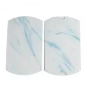16.5x10x3cm Cardboard gift box with marbled pattern for jewellery White - Blue x1